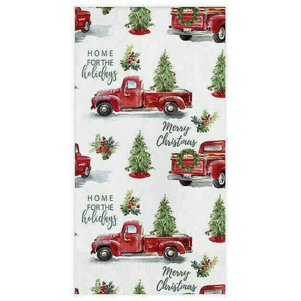 Red Farm Truck Paper Napkins Towels Home for the Holidays 20 CT 2 Pks Decoupage